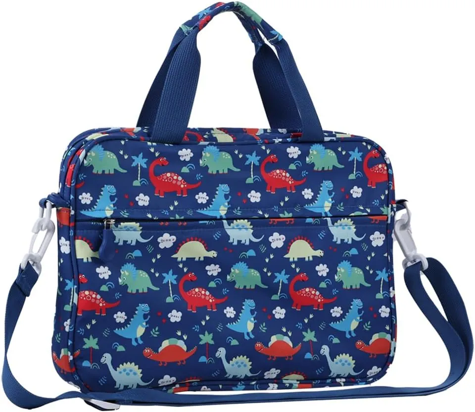Kids Tablet Sleeve, Cute Dinosaur Design, 13 inch, Fits Fire HD 10/8, IPad 10.2/7/8/9, Portable Tablet Bag with Shoulder Strap for Boy & Girl