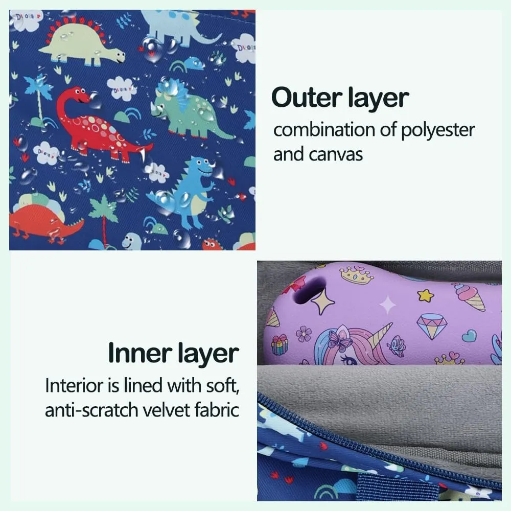 Kids Tablet Sleeve, Cute Dinosaur Design, 13 inch, Fits Fire HD 10/8, IPad 10.2/7/8/9, Portable Tablet Bag with Shoulder Strap for Boy & Girl
