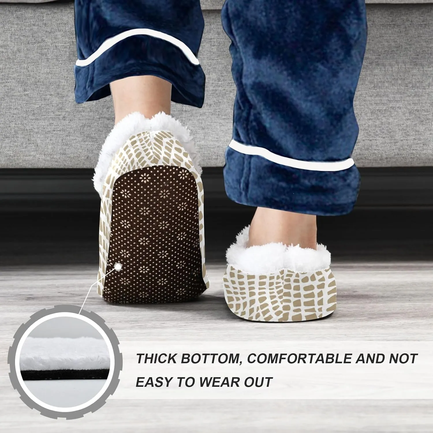 Kids Winter Slippers Abstract Crocodile Animals Skin Warm Soft Non Slip House Slippers for Boys Girls Indoor