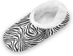 Kids Winter Slippers Black White Zebra Stripes Animal Print Warm Soft Non Slip House Slippers for Boys Girls Indoor