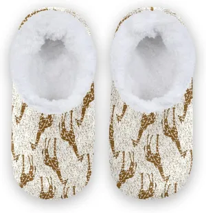 Kids Winter Slippers Cartoon Giraffe Animal Print Warm Soft Non Slip House Slippers for Boys Girls Indoor