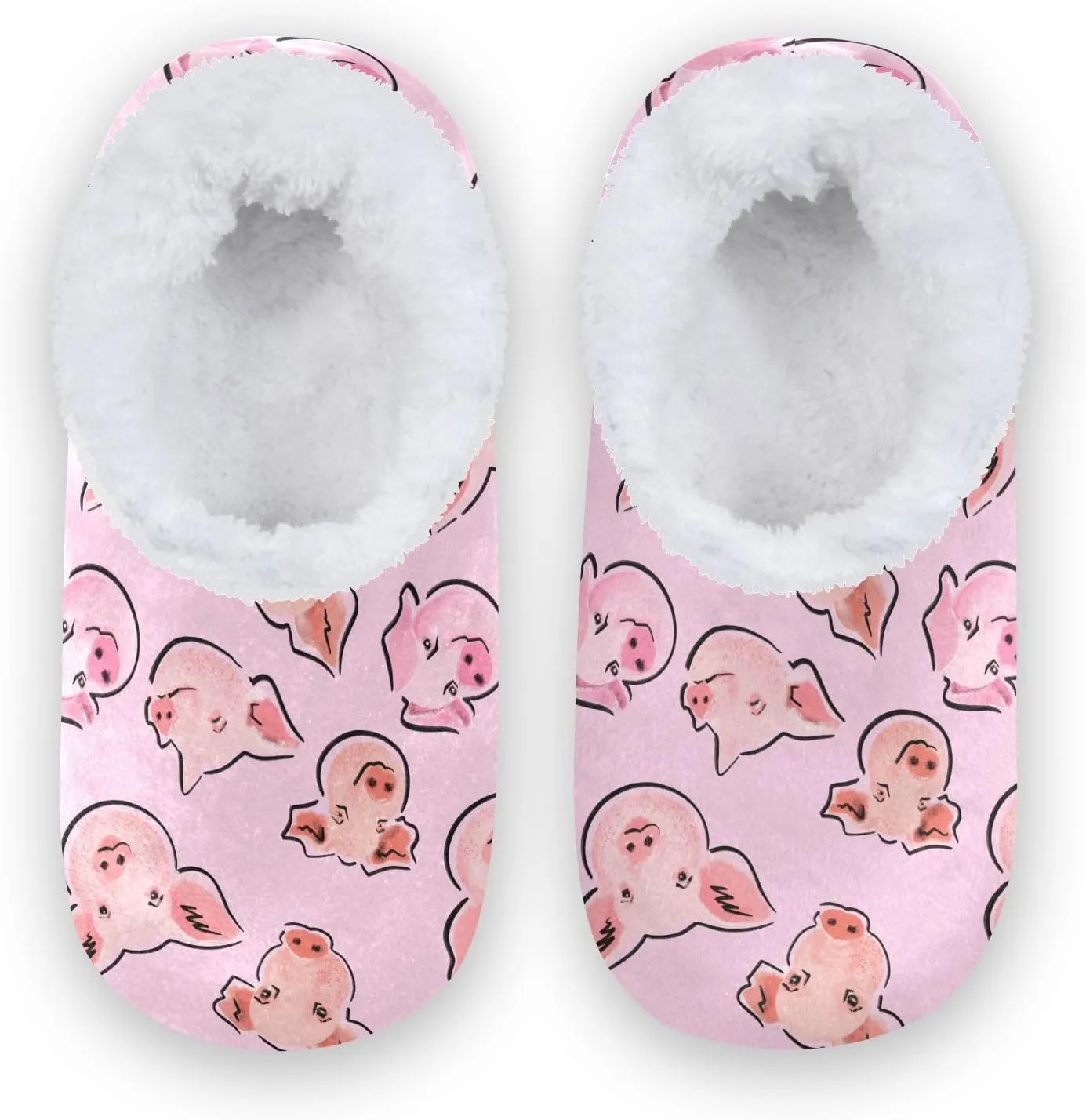 Kids Winter Slippers Cartoon Style Pig Head Warm Soft Non Slip House Slippers for Boys Girls Indoor