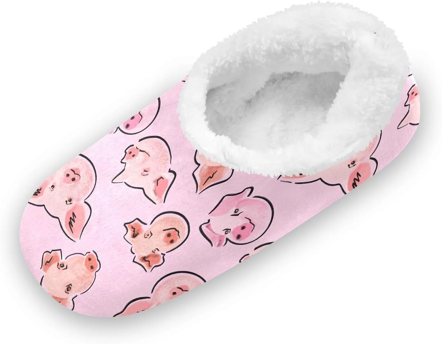 Kids Winter Slippers Cartoon Style Pig Head Warm Soft Non Slip House Slippers for Boys Girls Indoor