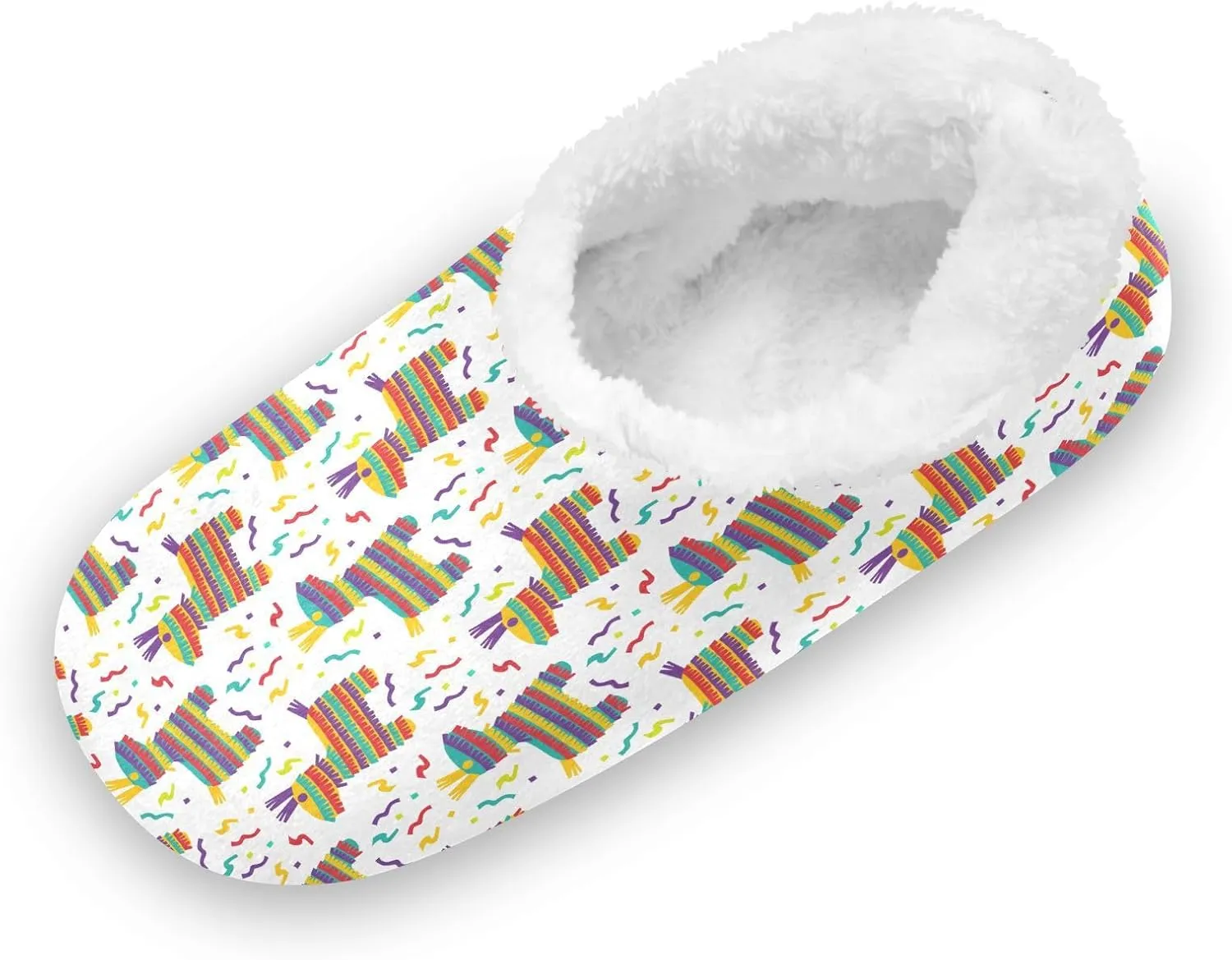 Kids Winter Slippers Cinco De Mayo Pinata Mexican Donkey Warm Soft Non Slip House Slippers for Boys Girls Indoor