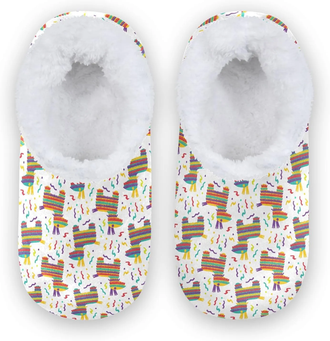 Kids Winter Slippers Cinco De Mayo Pinata Mexican Donkey Warm Soft Non Slip House Slippers for Boys Girls Indoor