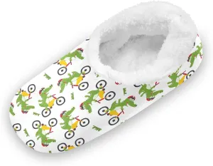 Kids Winter Slippers Cute Crocodile Funny Animal Cartoon Warm Soft Non Slip House Slippers for Boys Girls Indoor