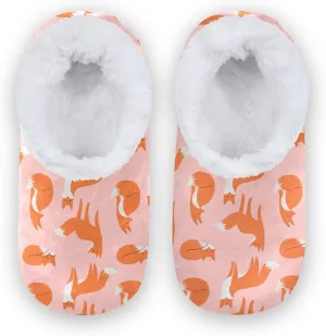 Kids Winter Slippers Cute Fox Seamless Pattern Animal Warm Soft Non Slip House Slippers for Boys Girls Indoor