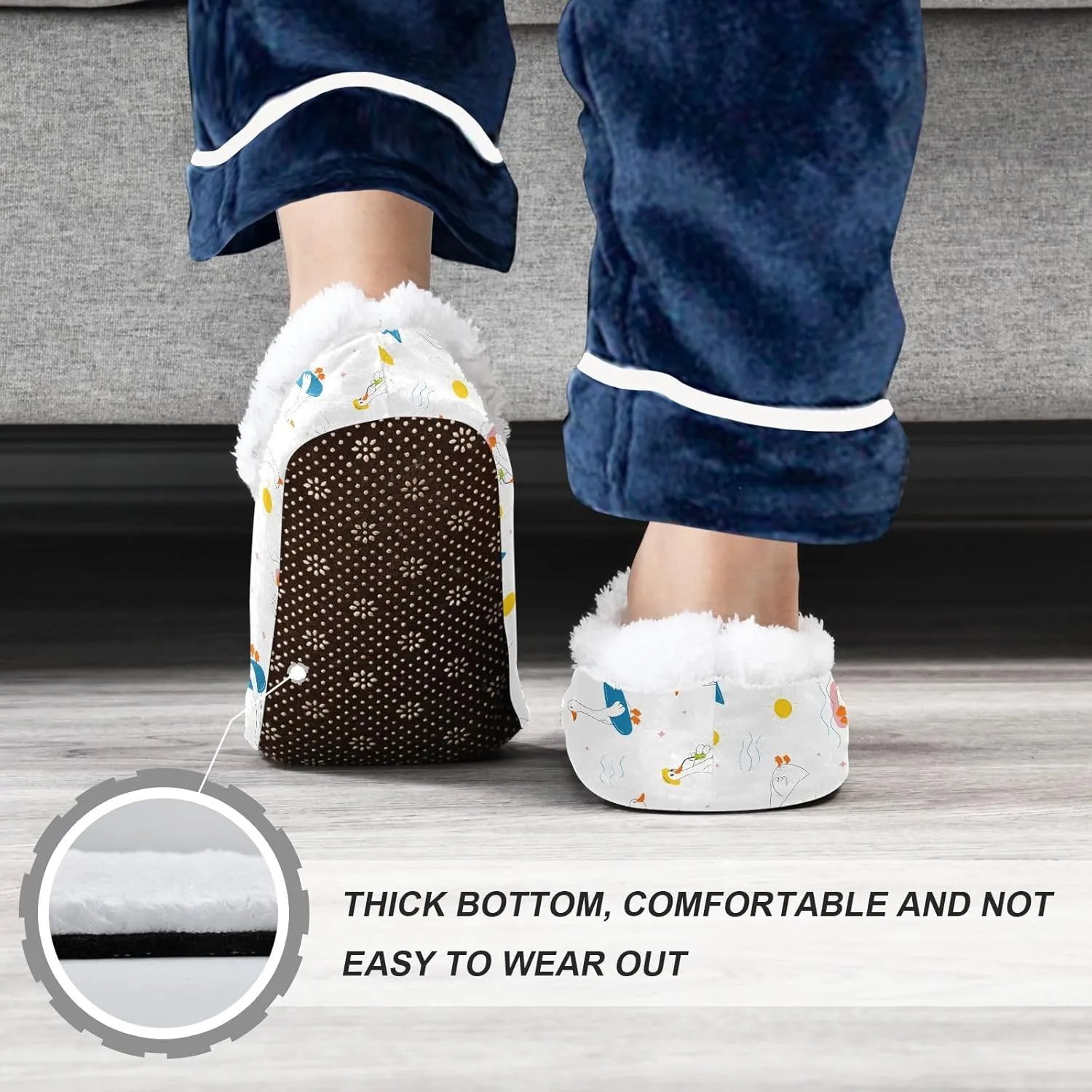 Kids Winter Slippers for Boys Girls Cartoon Duck Funny Warm Soft Non Slip House Slippers Children Indoor