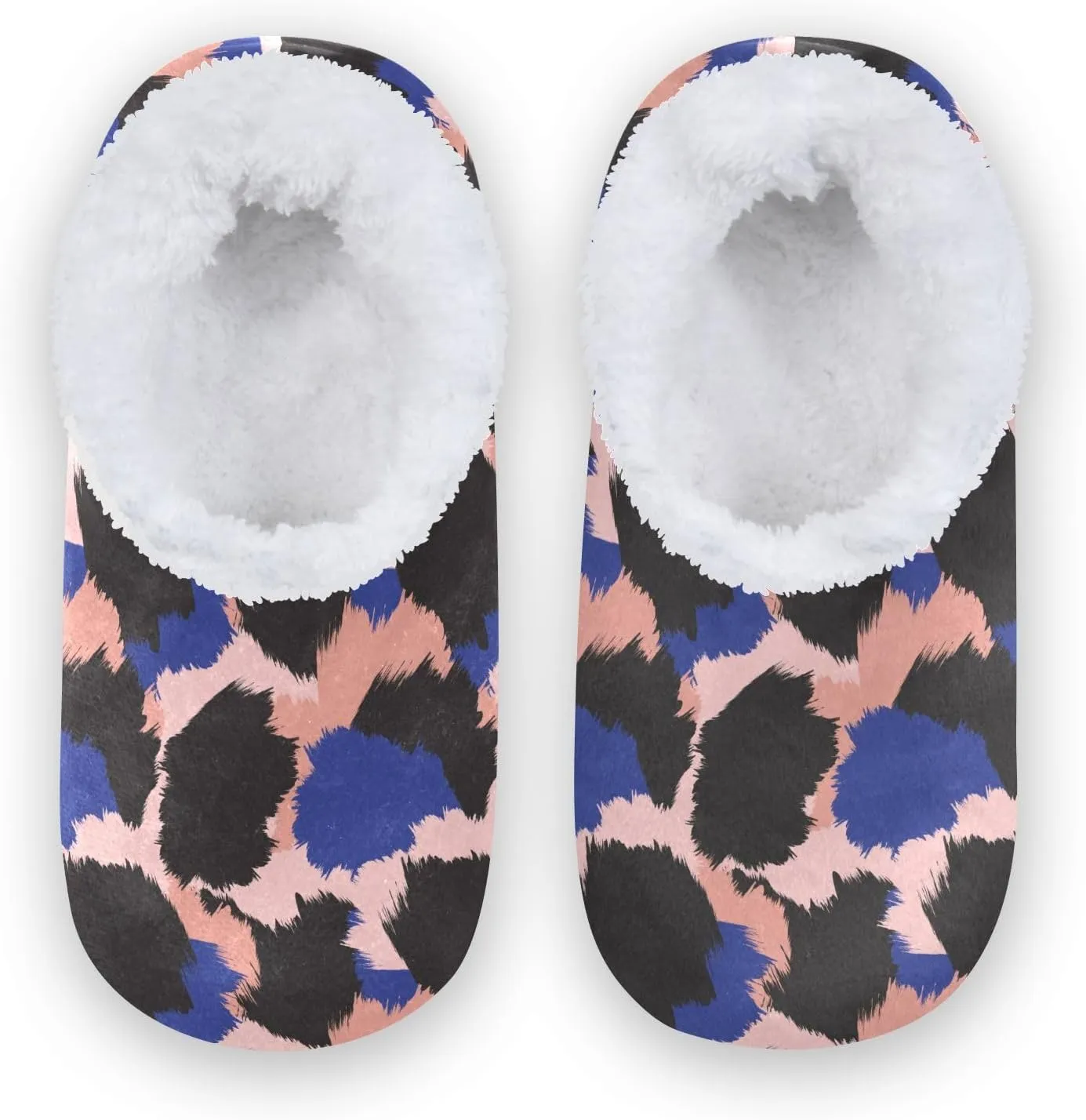 Kids Winter Slippers for Boys Girls Cow Leopard Print Colorful Warm Soft Non Slip House Slippers Children Indoor