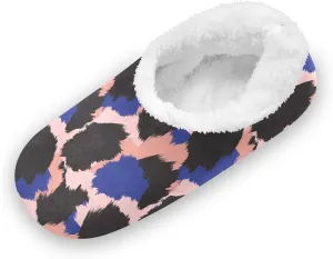 Kids Winter Slippers for Boys Girls Cow Leopard Print Colorful Warm Soft Non Slip House Slippers Children Indoor