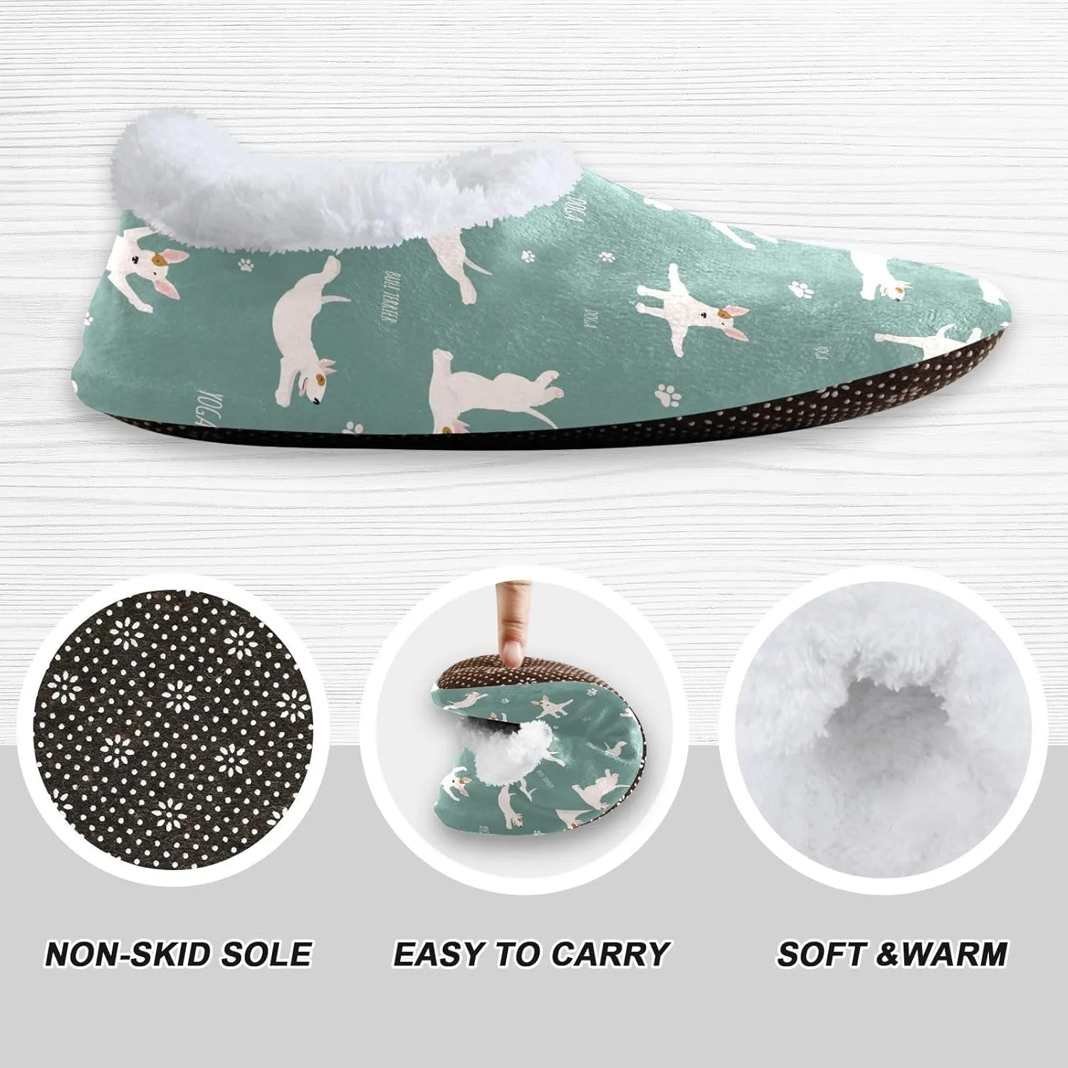 Kids Winter Slippers for Boys Girls Funny Dog Animal Paw Print Warm Soft Non Slip House Slippers Children Indoor