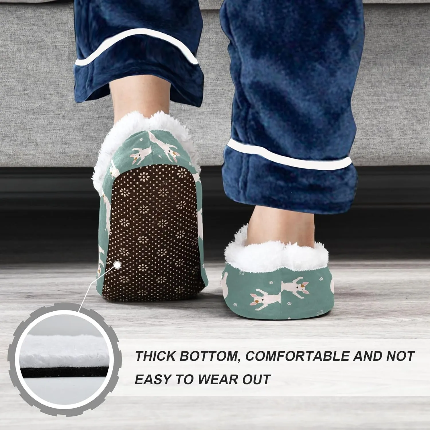 Kids Winter Slippers for Boys Girls Funny Dog Animal Paw Print Warm Soft Non Slip House Slippers Children Indoor