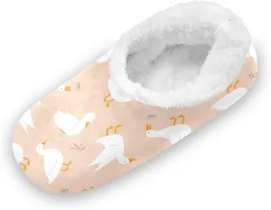 Kids Winter Slippers for Boys Girls Funny Ducks White Cartoon Warm Soft Non Slip House Slippers Children Indoor