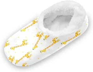 Kids Winter Slippers for Boys Girls Giraffe Cartoon Animal Funny Warm Soft Non Slip House Slippers Children Indoor