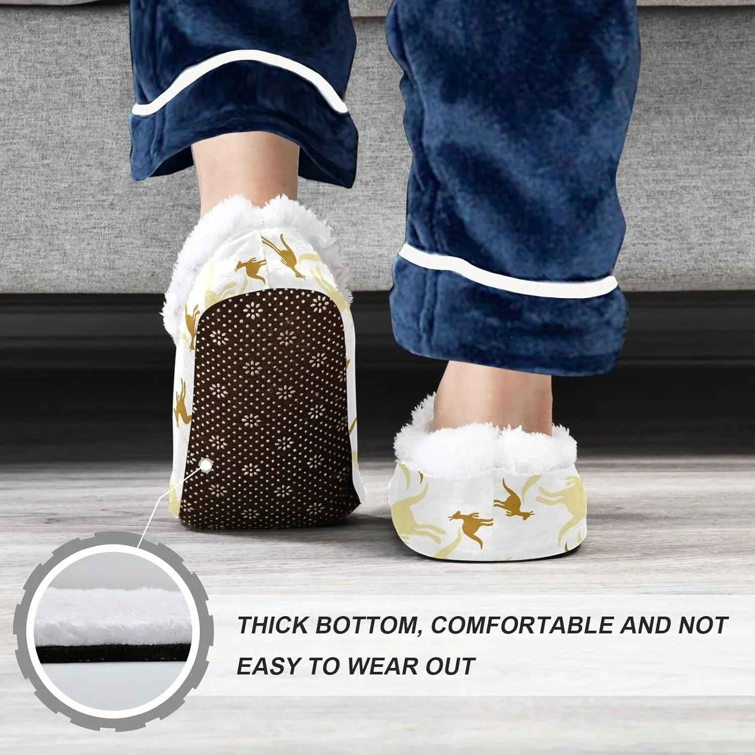 Kids Winter Slippers for Boys Girls Kangaroo Colored Animal Warm Soft Non Slip House Slippers Children Indoor