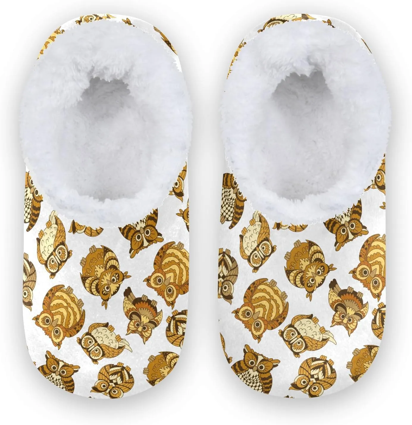 Kids Winter Slippers for Boys Girls Owls Colorful Bird Warm Soft Non Slip House Slippers Children Indoor