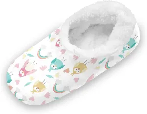 Kids Winter Slippers for Boys Girls Owls Flowers Rainbow Hearts Warm Soft Non Slip House Slippers Children Indoor