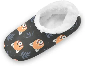 Kids Winter Slippers for Boys Girls Raccoon Panda Cartoon Animal Warm Soft Non Slip House Slippers Children Indoor