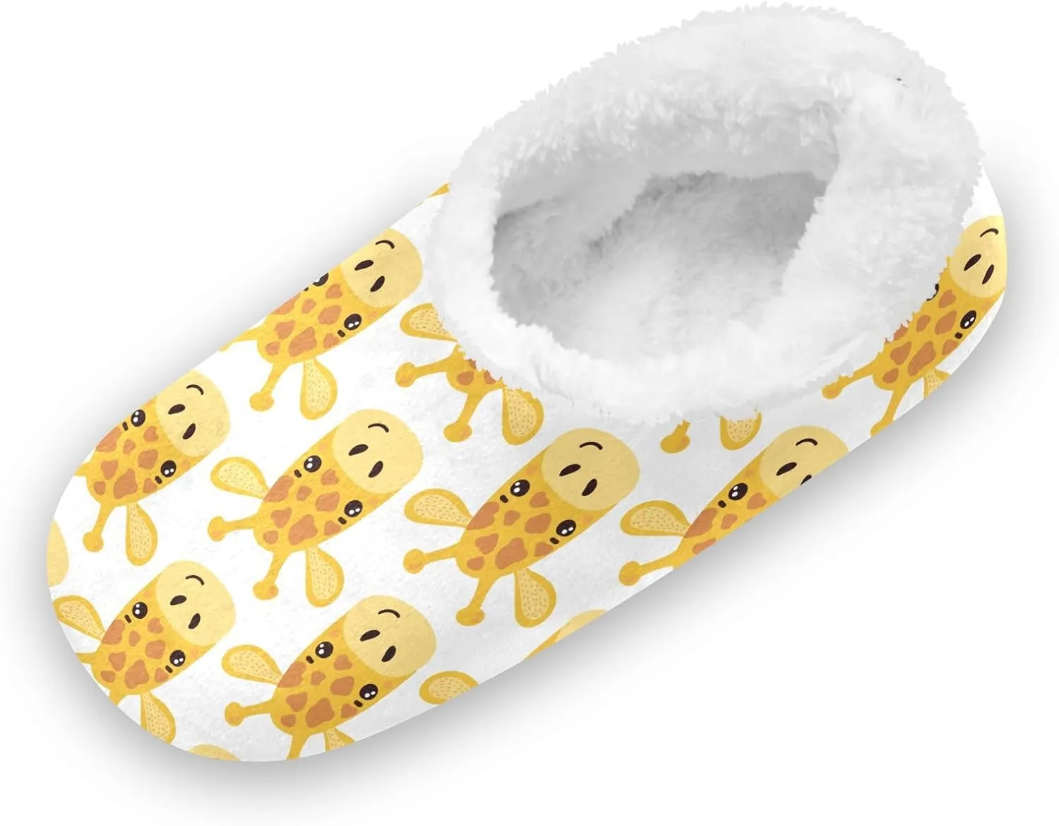 Kids Winter Slippers Giraffe Animal Face Lovely Animal Warm Soft Non Slip House Slippers for Boys Girls Indoor