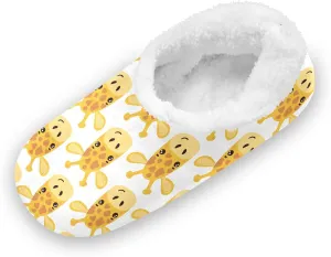 Kids Winter Slippers Giraffe Animal Face Lovely Animal Warm Soft Non Slip House Slippers for Boys Girls Indoor