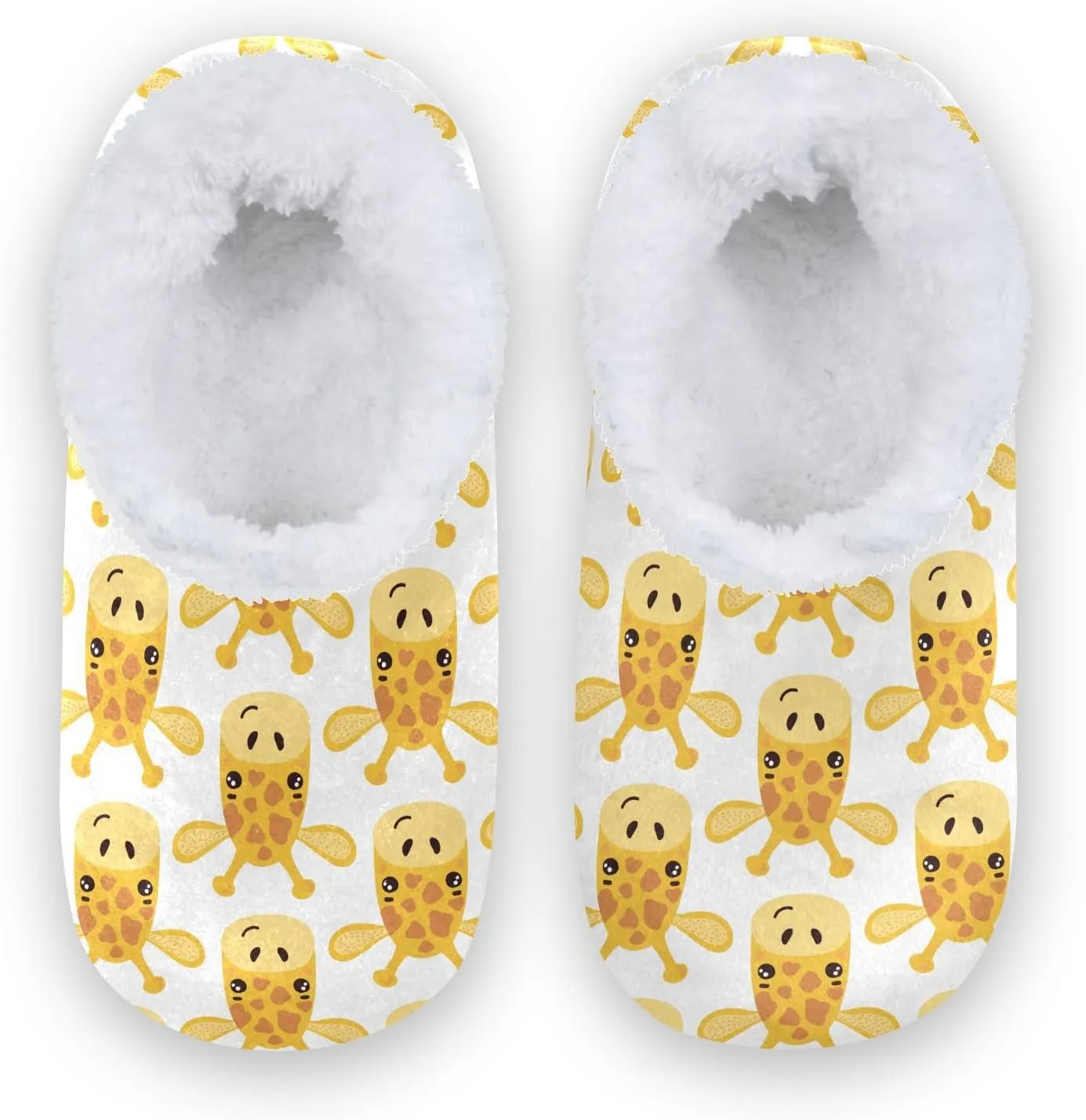 Kids Winter Slippers Giraffe Animal Face Lovely Animal Warm Soft Non Slip House Slippers for Boys Girls Indoor