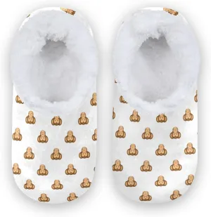 Kids Winter Slippers Monkey Face Cartoon Gorilla Face Warm Soft Non Slip House Slippers for Boys Girls Indoor