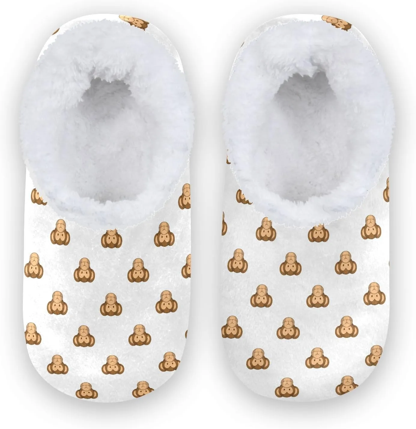 Kids Winter Slippers Monkey Face Cartoon Gorilla Face Warm Soft Non Slip House Slippers for Boys Girls Indoor