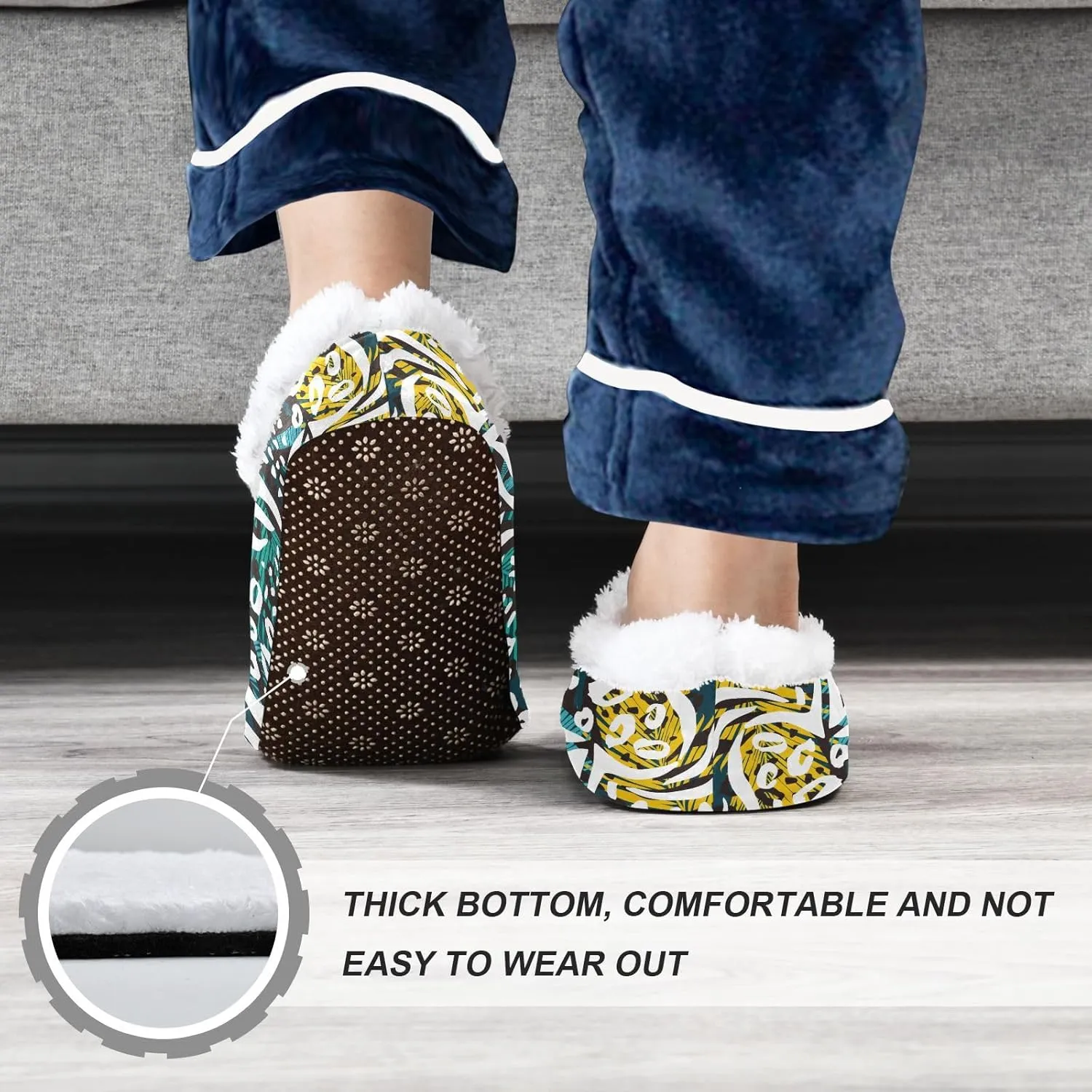 Kids Winter Slippers Palm Leaf Tiger Zebra Leopard Print Warm Soft Non Slip House Slippers for Boys Girls Indoor