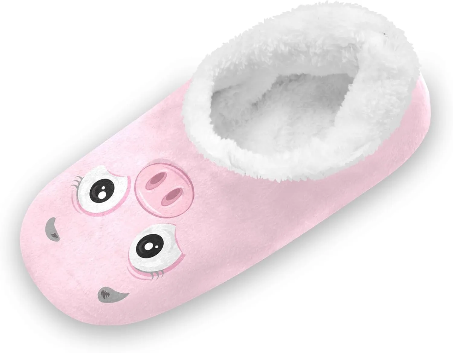 Kids Winter Slippers Pink Pig Face Cartoon Funny Animal Warm Soft Non Slip House Slippers for Boys Girls Indoor