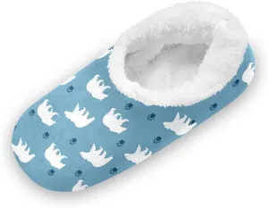 Kids Winter Slippers Polar Bear Paw White Lovely Animal Warm Soft Non Slip House Slippers for Boys Girls Indoor