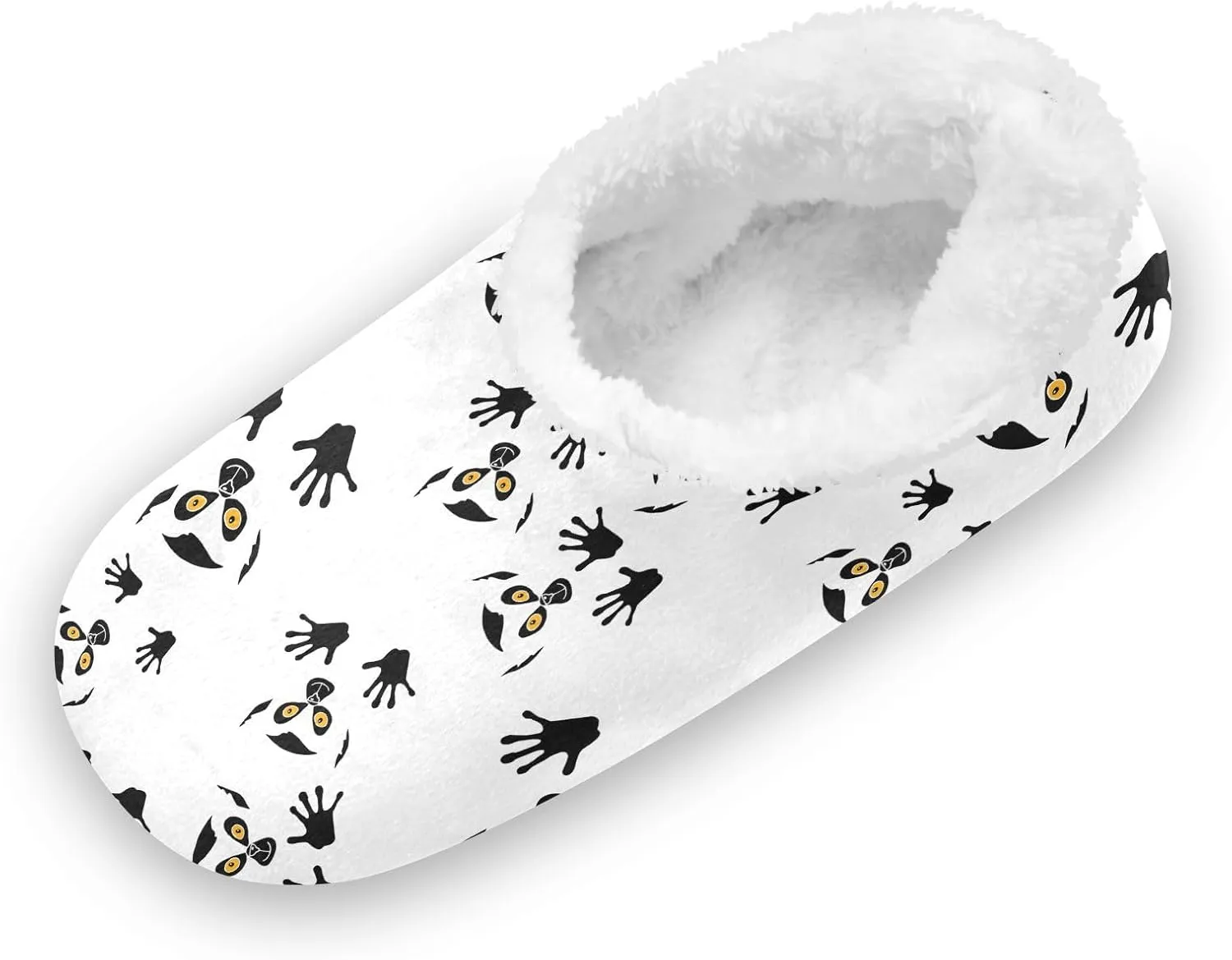 Kids Winter Slippers Seamless Funny Lemurs with Paws Animal Warm Soft Non Slip House Slippers for Boys Girls Indoor