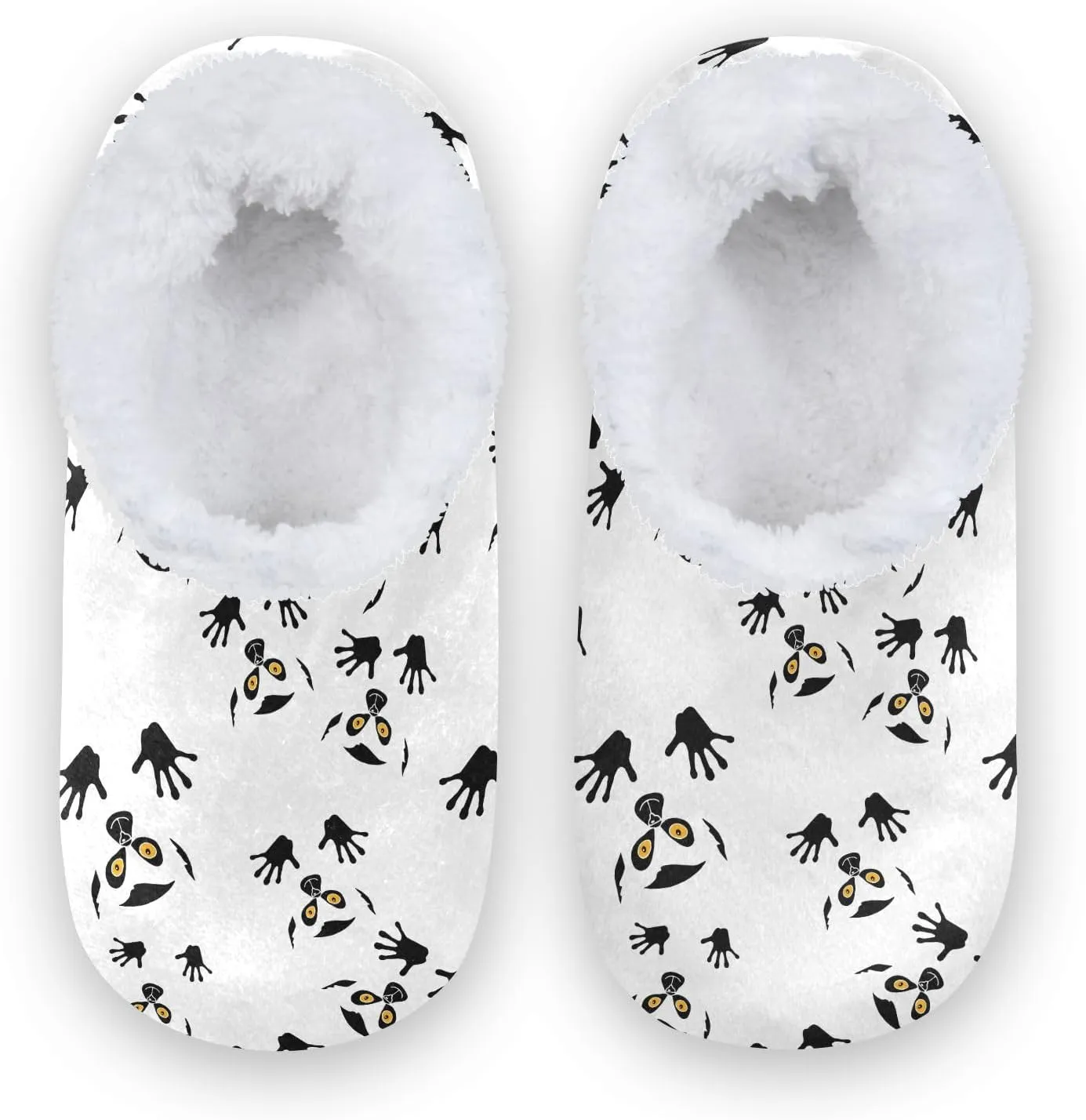 Kids Winter Slippers Seamless Funny Lemurs with Paws Animal Warm Soft Non Slip House Slippers for Boys Girls Indoor