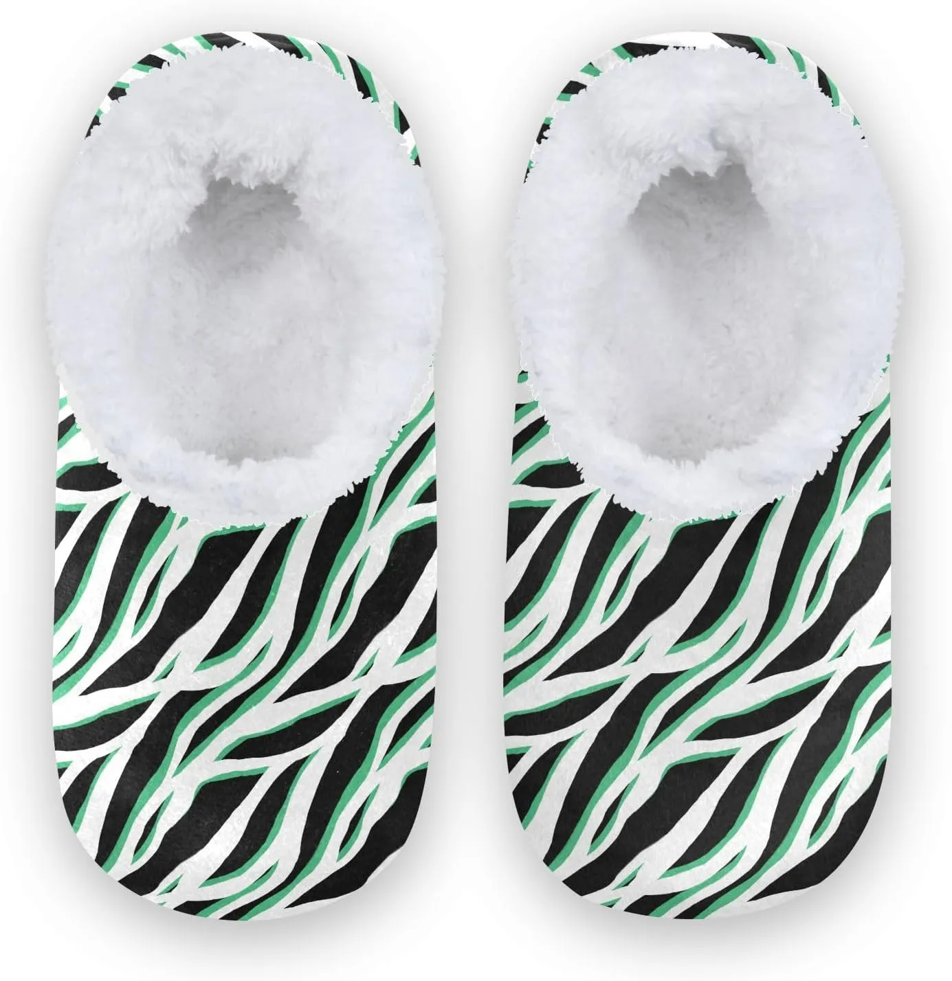 Kids Winter Slippers Stripes Lines Zebra Animal Skin Print Warm Soft Non Slip House Slippers for Boys Girls Indoor