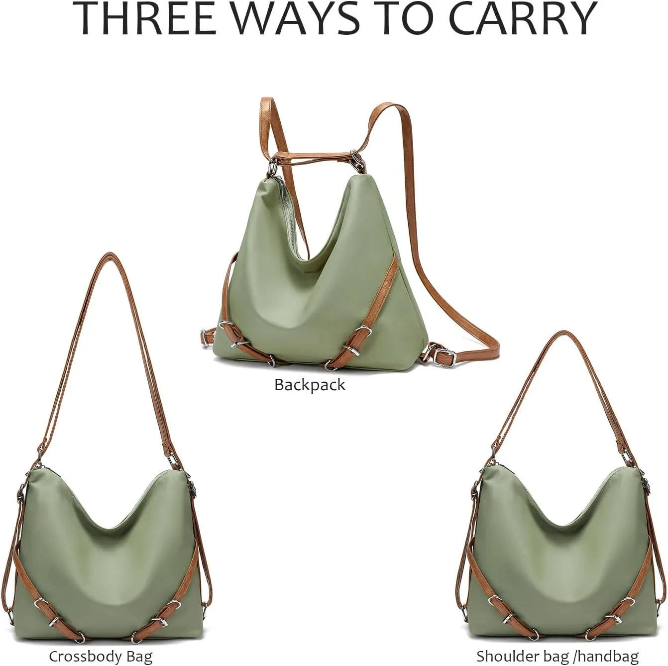 KILAMAL women's hobo bag backpack adjustable crossbody shoulder bag soft PU leather tote handbag