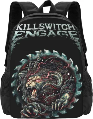 Killswitch Rock Band Engage Laptop Backpack Large Travel Bags Unisex Adult Sport Bags Casual Daypack for Activities Breathable Business Backpack Funny Computer Bag for Man