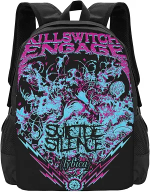 Killswitch Rock Band Engage Laptop Backpack Large Travel Bags Unisex Adult Sport Bags Casual Daypack for Workout Convenient Work Rucksack Cozy Notebook Bag for Women