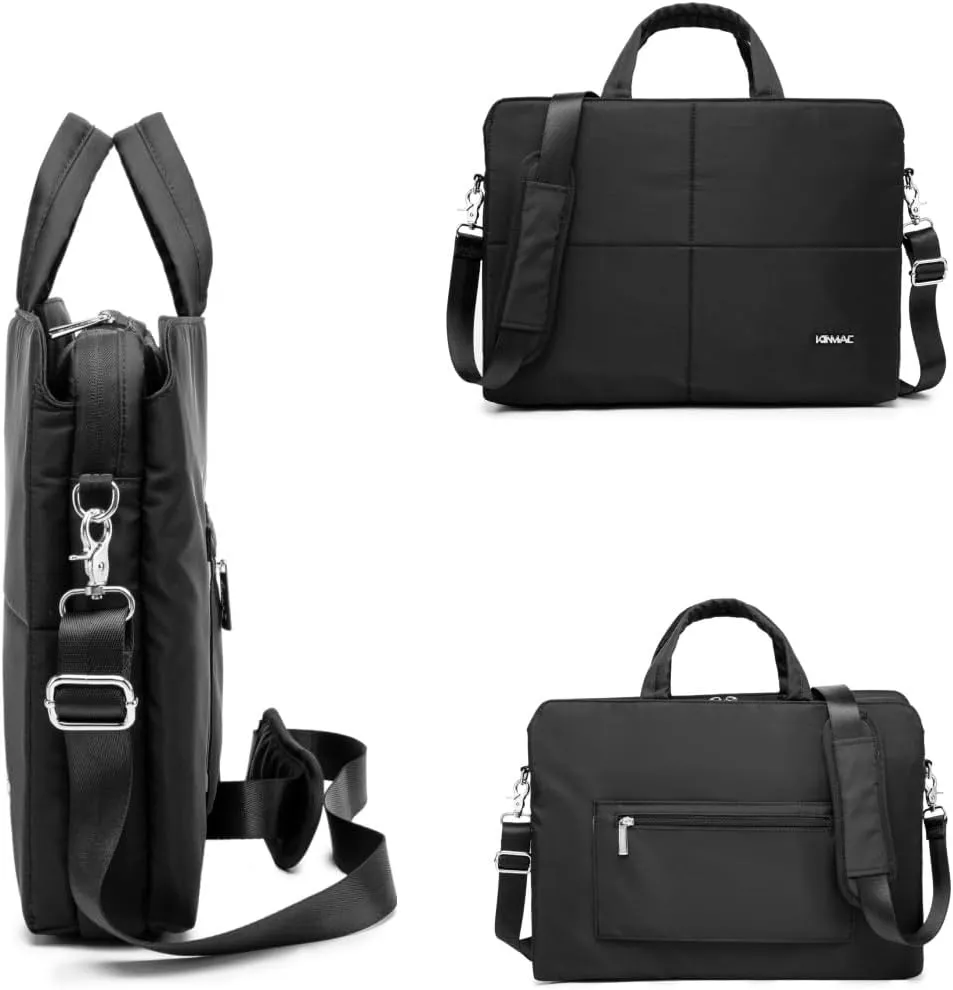 Kinmac 360° Protective Full Cushioned Muti-Compartments Laptop Shoulder Case Bag Briefcase For 16 inch HP,Lenovo,Dell,ASUS,Acer Ultrabook and Business Laptop (Black)