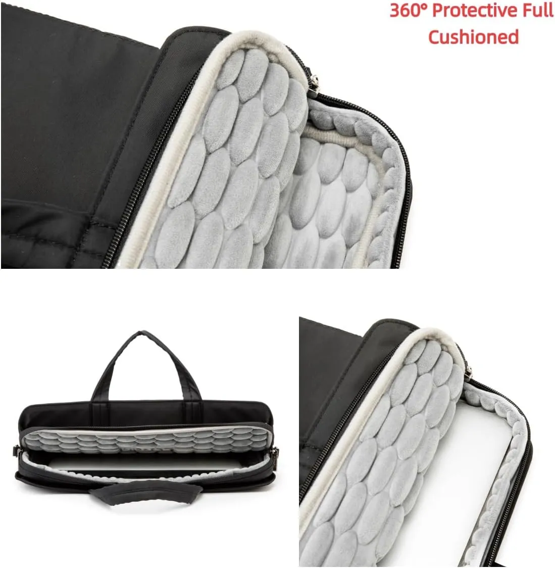 Kinmac 360° Protective Full Cushioned Muti-Compartments Laptop Shoulder Case Bag Briefcase For 16 inch HP,Lenovo,Dell,ASUS,Acer Ultrabook and Business Laptop (Black)