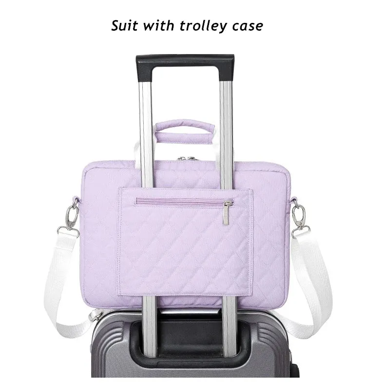 Kinmac 360° Super shockproof  14 Inch Laptop Shoulder Bag ( Eva Bubble protection, Waterproof Fabric, Luggage Strap, Extra Pockets) - Pink