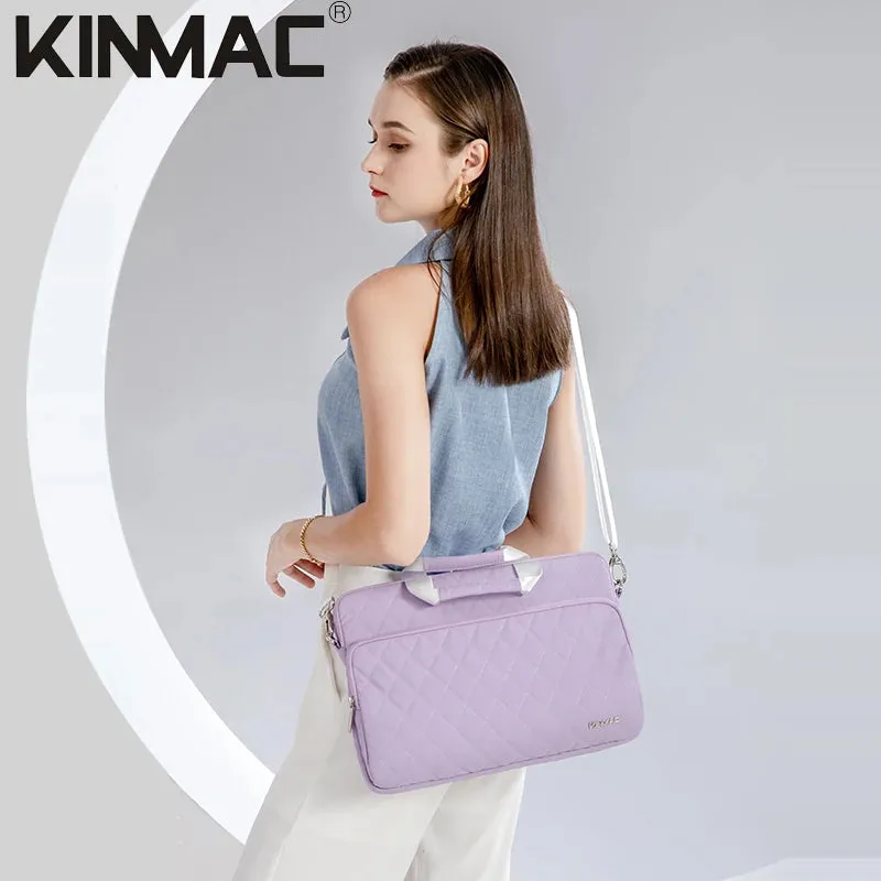 Kinmac 360° Super shockproof  14 Inch Laptop Shoulder Bag ( Eva Bubble protection, Waterproof Fabric, Luggage Strap, Extra Pockets) - Pink
