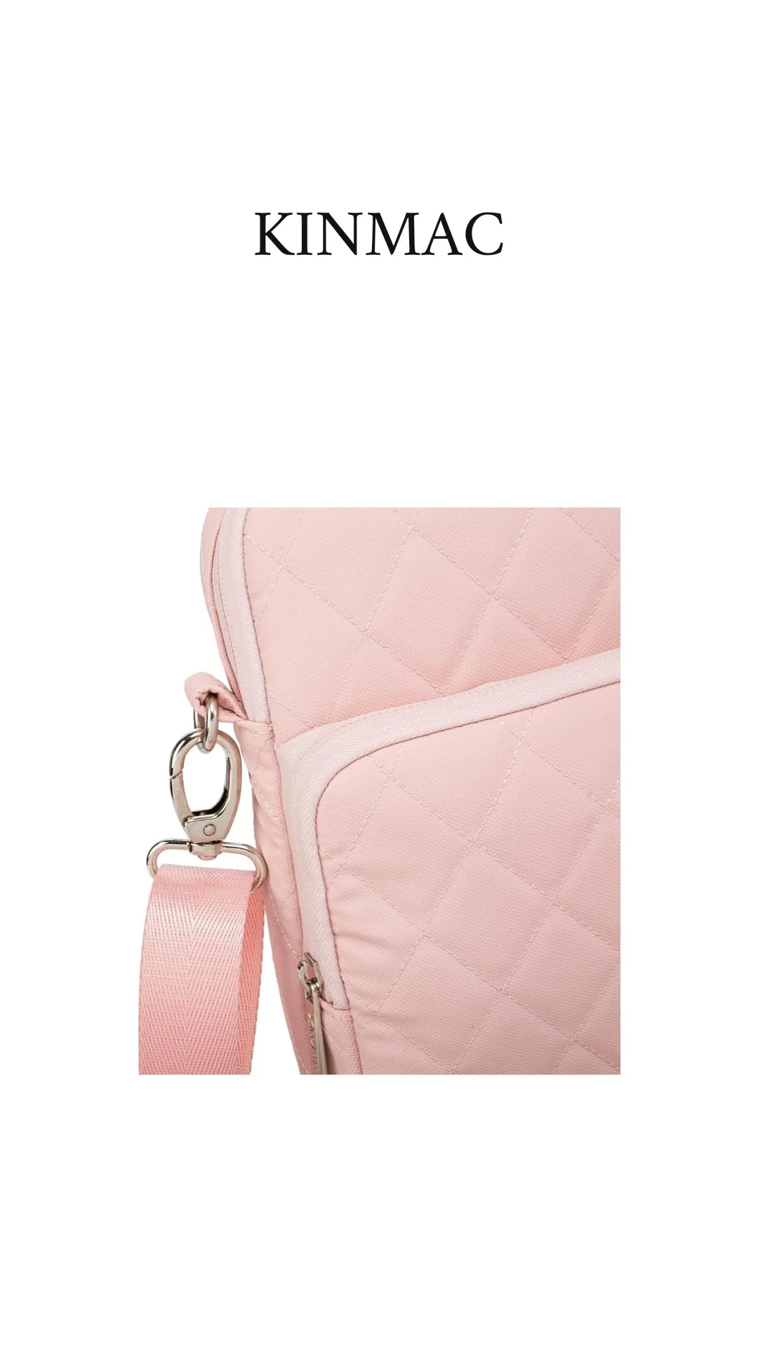 Kinmac 360° Super shockproof  14 Inch Laptop Shoulder Bag ( Eva Bubble protection, Waterproof Fabric, Luggage Strap, Extra Pockets) - Pink