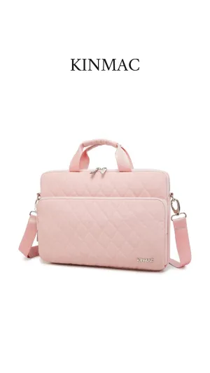 Kinmac 360° Super shockproof  14 Inch Laptop Shoulder Bag ( Eva Bubble protection, Waterproof Fabric, Luggage Strap, Extra Pockets) - Pink