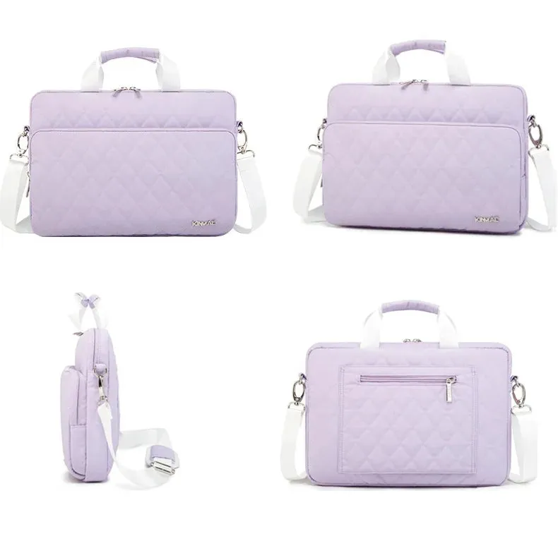 Kinmac 360° Super shockproof  14 Inch Laptop Shoulder Bag ( Eva Bubble protection, Waterproof Fabric, Luggage Strap, Extra Pockets) - Pink
