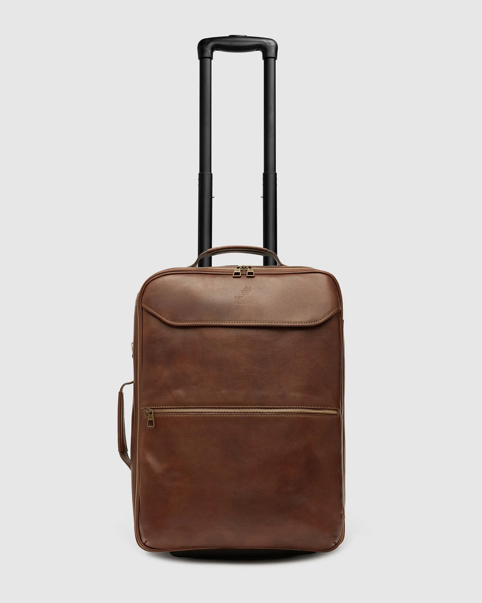 Kino Matt Brown - Wheeled Leather Trolley Case