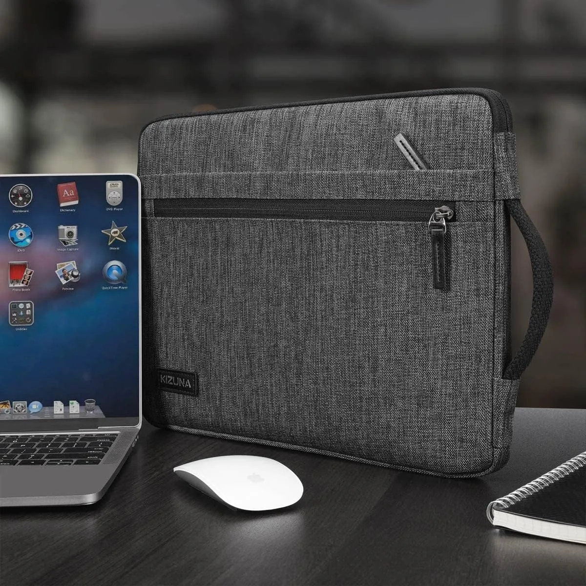 KIZUNA Laptop Sleeve Case 15.6 Inch Water-Resistant Computer Carrying Bag for MacBook Pro 16 M1 M2 Max 2023/Dell XPS 15/HP Envy x360 15/16" Lenovo IdeaPad Flex 5i/LG gram 15/HUAWEI MateBook D 16, Grey