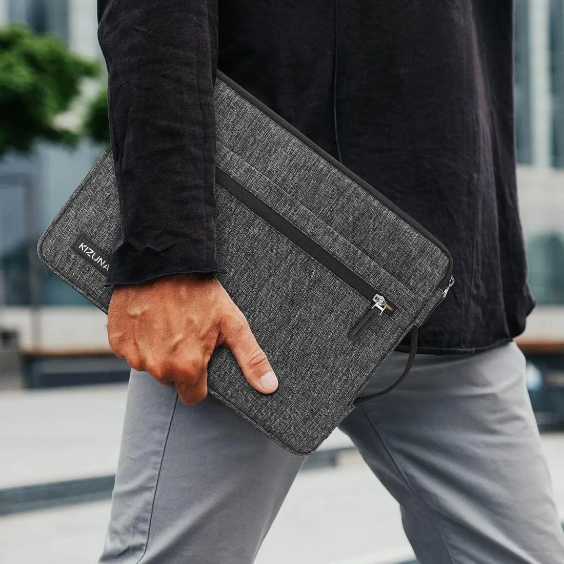 KIZUNA Laptop Sleeve Case 15.6 Inch Water-Resistant Computer Carrying Bag for MacBook Pro 16 M1 M2 Max 2023/Dell XPS 15/HP Envy x360 15/16" Lenovo IdeaPad Flex 5i/LG gram 15/HUAWEI MateBook D 16, Grey