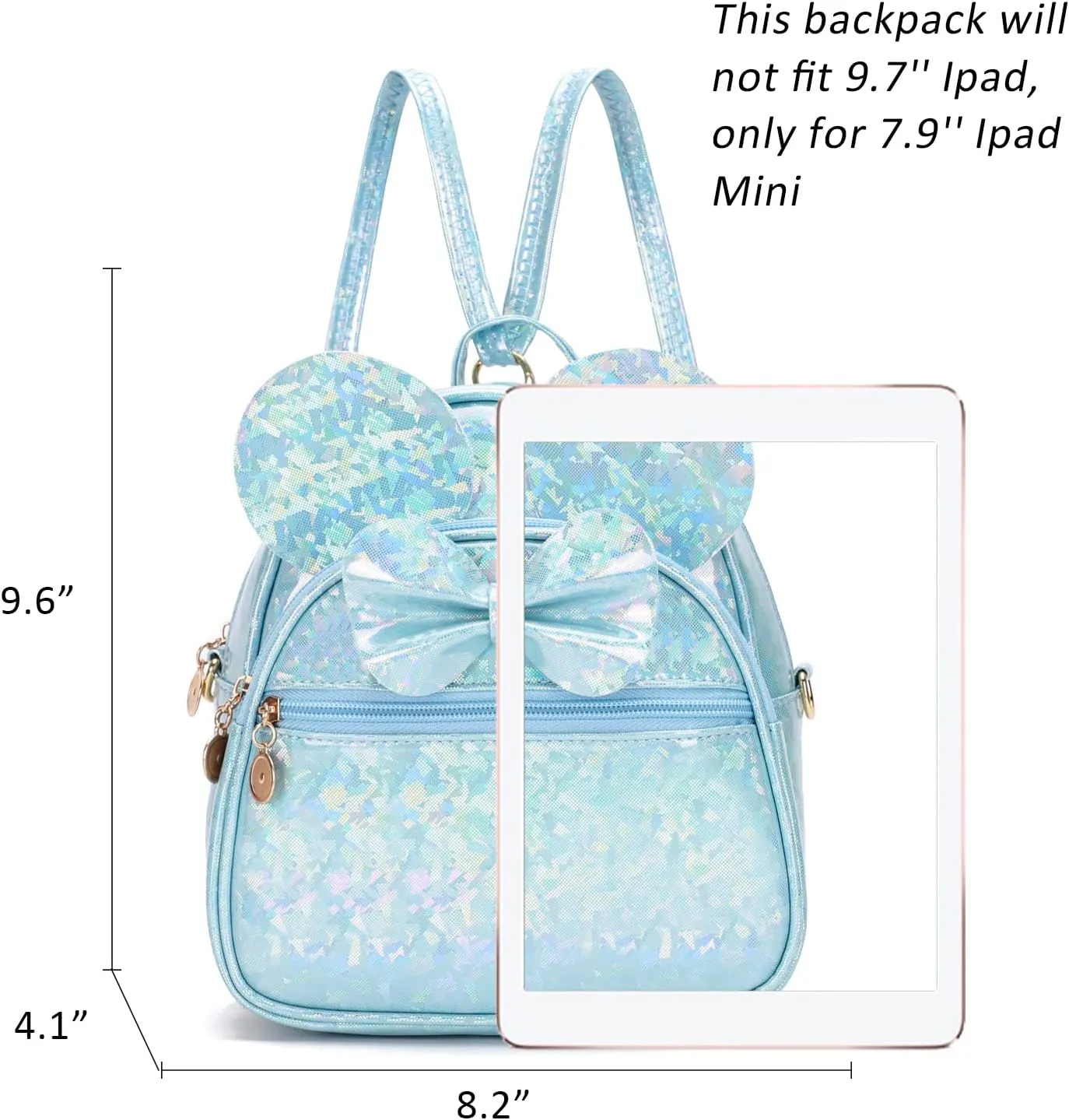 KL928 Girls Bowknot Polka Dot Cute Mini Backpack Small Daypacks Convertible Shoulder Bag Purse for Women