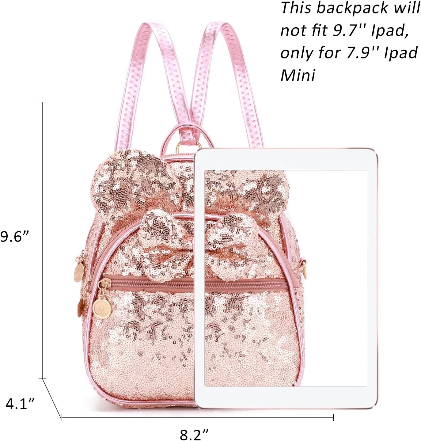 KL928 Girls Bowknot Polka Dot Cute Mini Backpack Small Daypacks Convertible Shoulder Bag Purse for Women