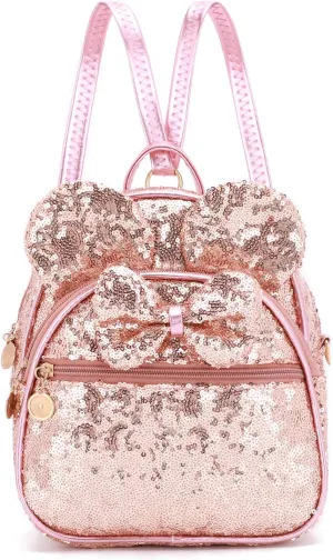 KL928 Girls Bowknot Polka Dot Cute Mini Backpack Small Daypacks Convertible Shoulder Bag Purse for Women