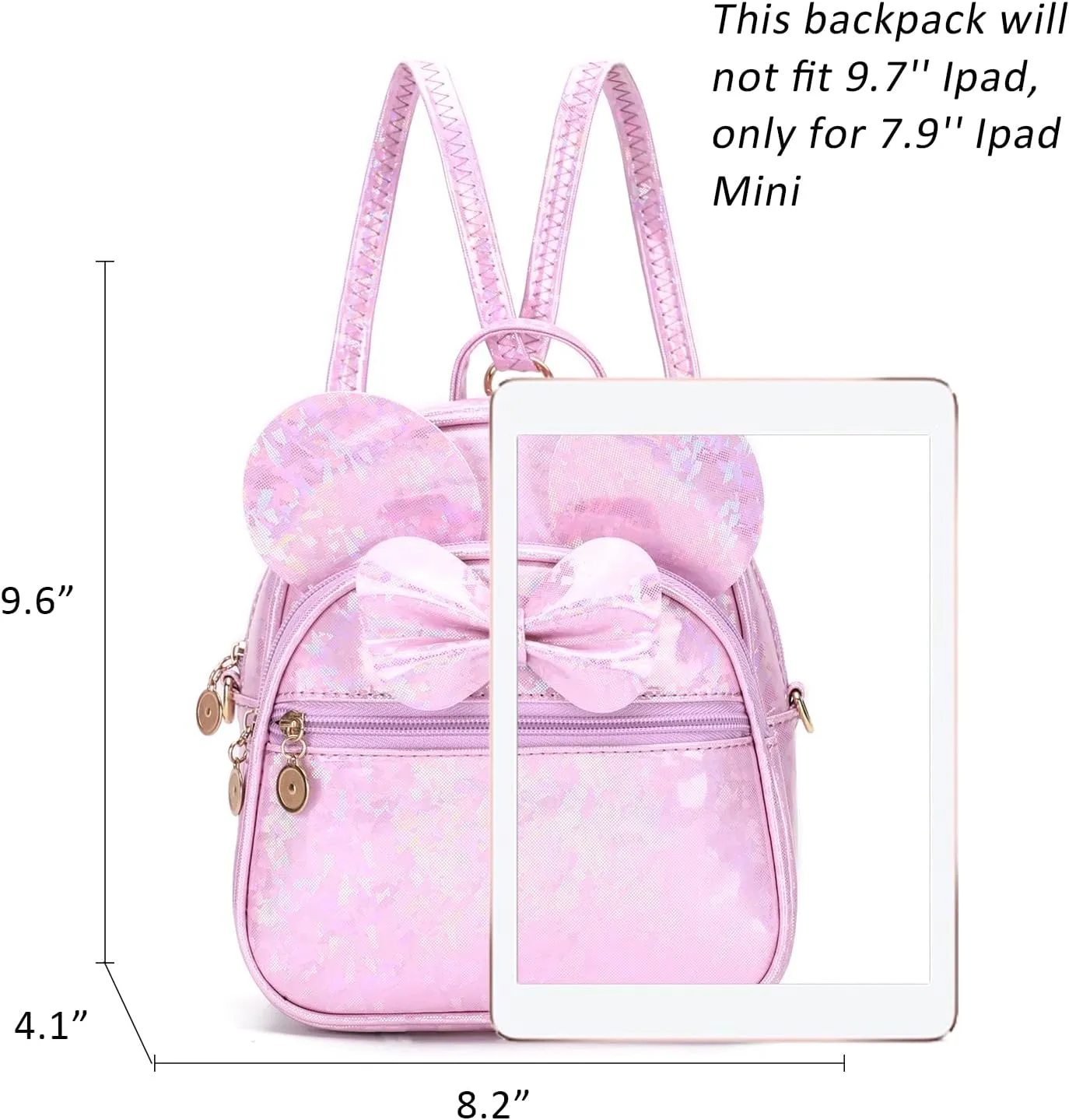 KL928 Girls Bowknot Polka Dot Cute Mini Backpack Small Daypacks Convertible Shoulder Bag Purse for Women